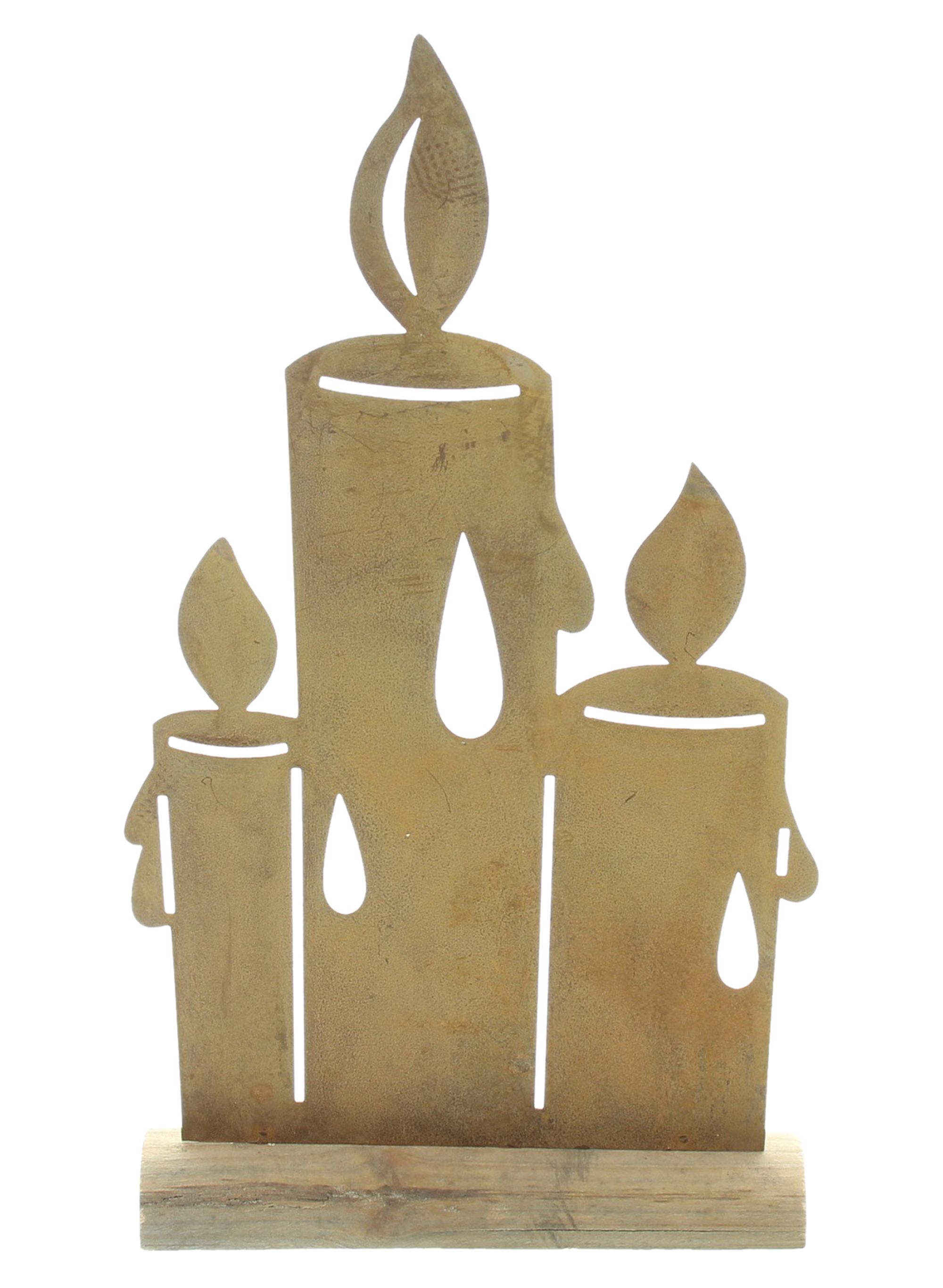 Metalldeko "Kerzen"  im Frank Flechtwaren Online Shop für Weihnachten kaufen
