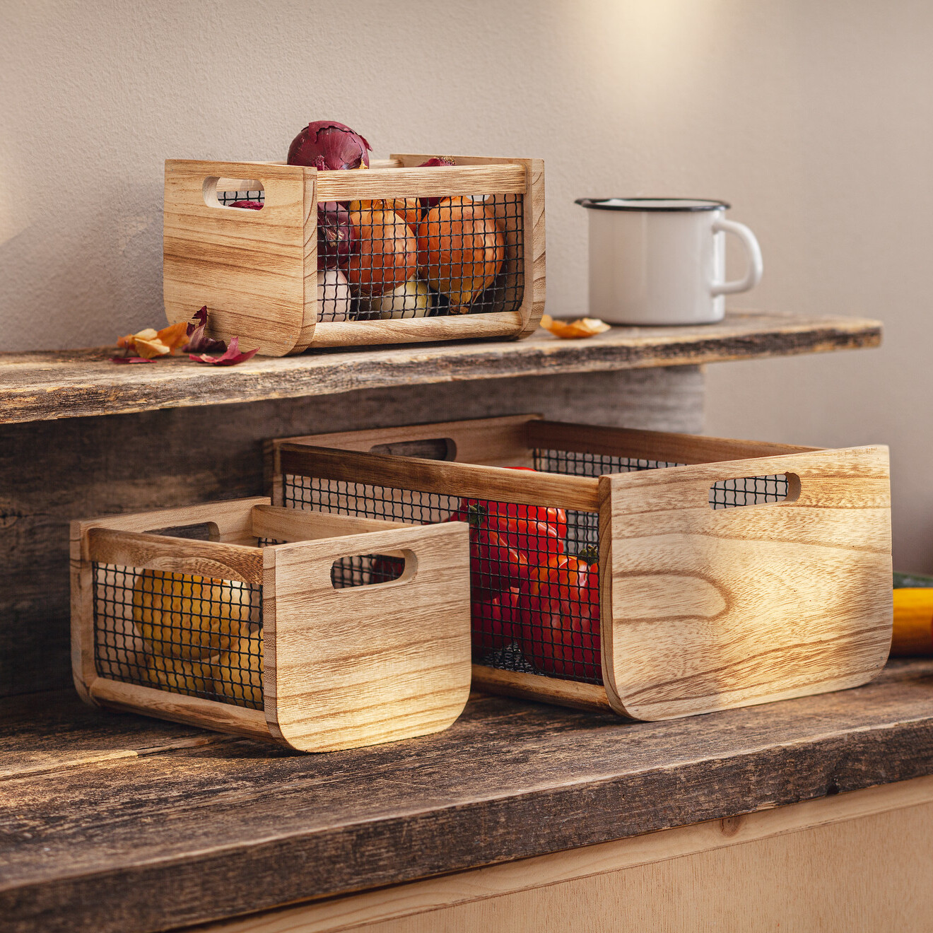 Holzkiste "Trend", 3er Set  im Frank Flechtwaren Online Shop kaufen