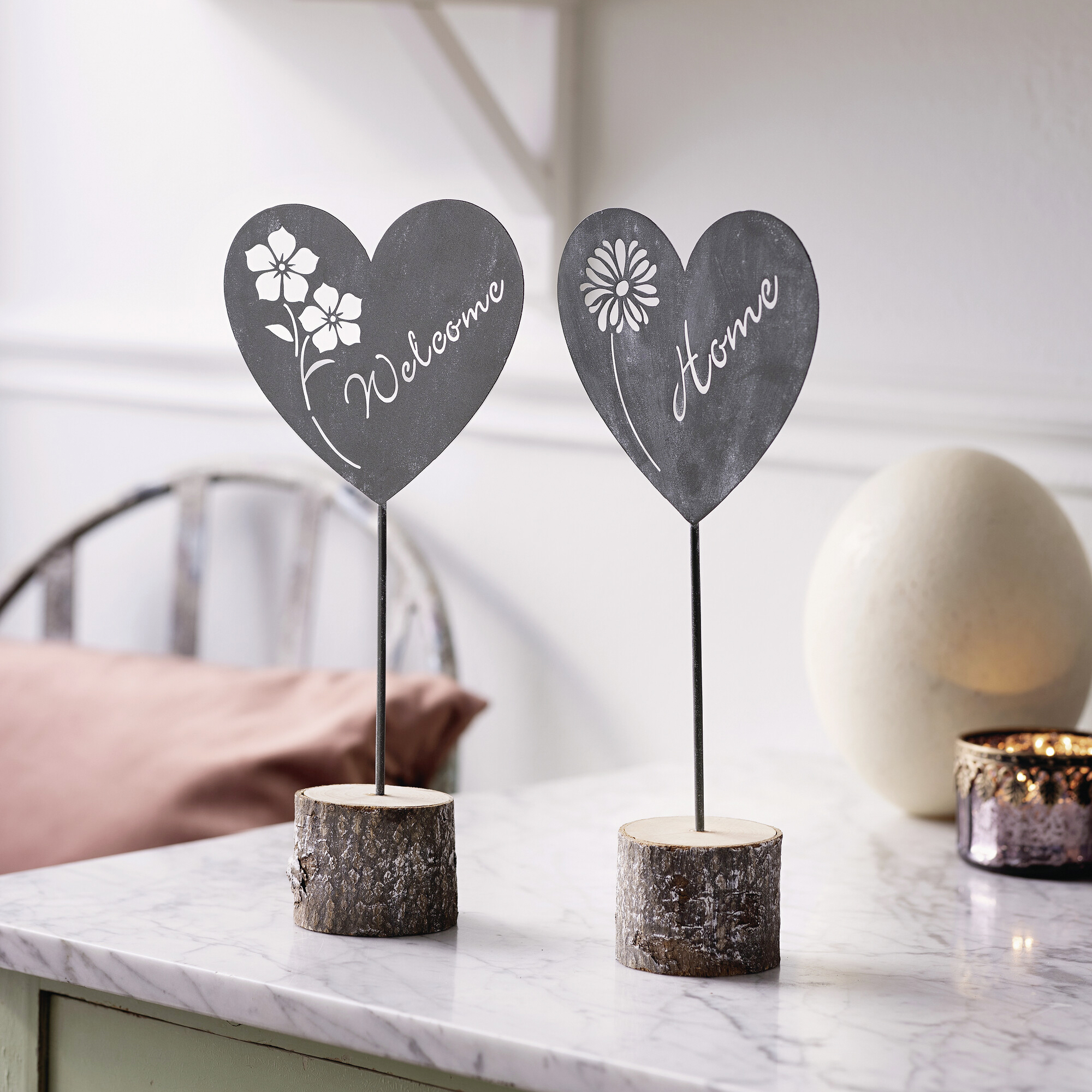 Herz "Welcome Home", 2er Set  im Frank Flechtwaren Online Shop kaufen