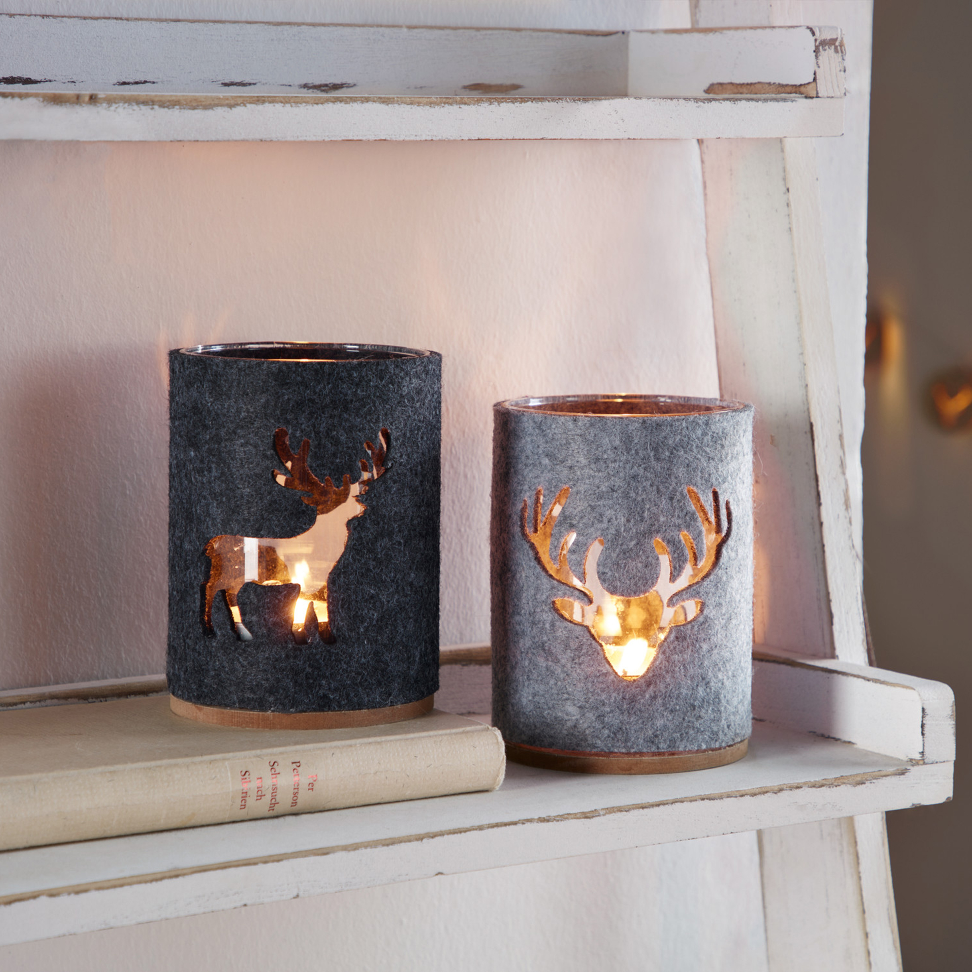 Windlicht "Hirsch", 2er Set  im Frank Flechtwaren Online Shop kaufen