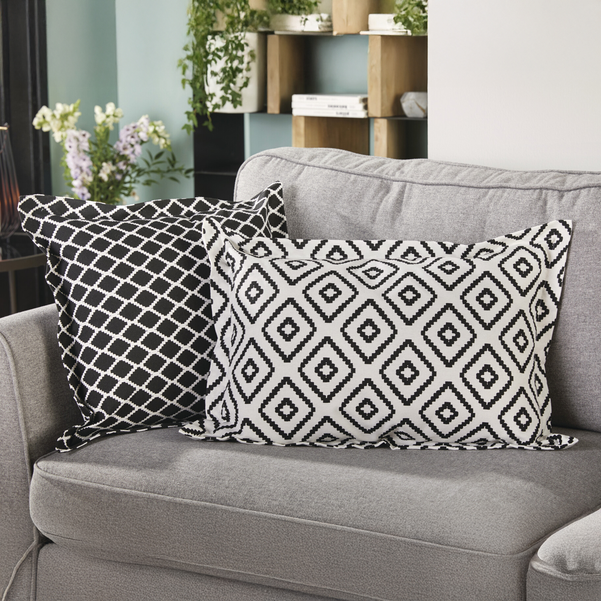 Kissenhülle "Black &amp; White"  im Frank Flechtwaren Online Shop kaufen