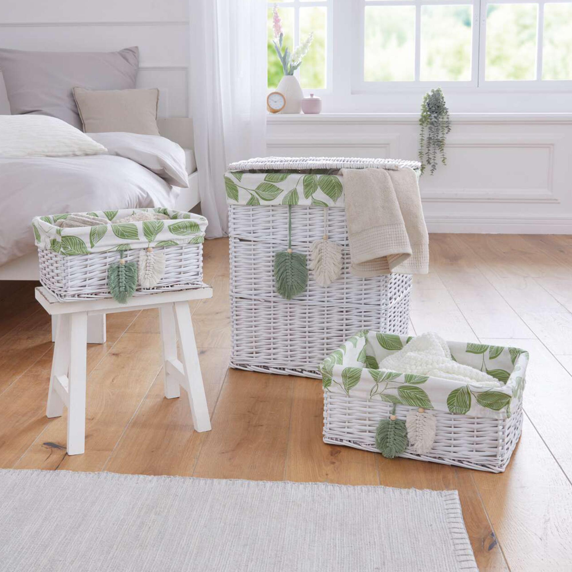 Korbset "Blätter", 3tlg.  im Frank Flechtwaren Online Shop kaufen